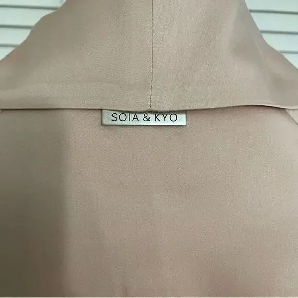 Soia & Kyo Marinella Ballet Pink Straight Fit Trench Coat Sz-XXS - Picture 6 of 14